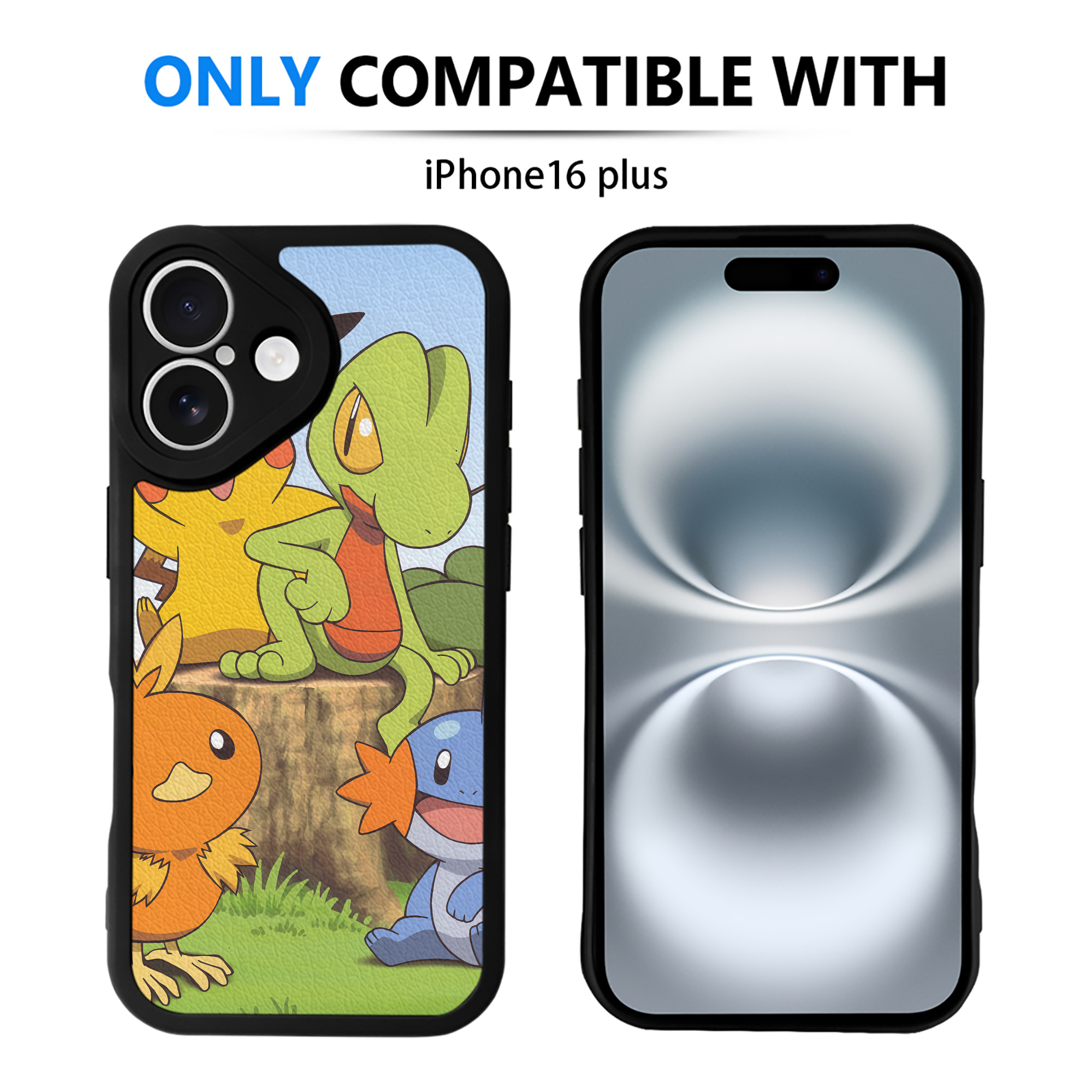 （画像用） ポケットモンスター Pokémon 【iPhone 16シリーズ対応】シリコンスマホケース（レザー調） 材質：シリコン